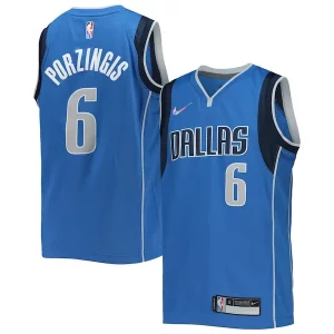 Kristaps Porzingis Dallas Mavericks Nike Youth 2021/22 Diamond Swingman Jersey Icon Edition Blue Magnifique