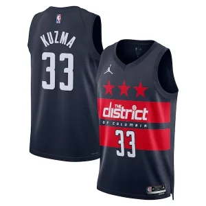 Kyle Kuzma Washington Wizards Jordan Brand Unisex 2024/25 Élégant Swingman Jersey Statement Edition Navy