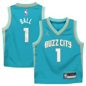 LaMelo Ball Charlotte Hornets Jordan Brand Refiné Preschool 2023/24 Swingman Replica Jersey City Edition Teal