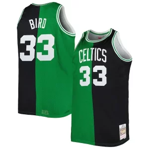 Larry Bird Boston Collectible Celtics Big & Tall Hardwood Classics 1985/86 Split Swingman Jersey Kelly Green/Black