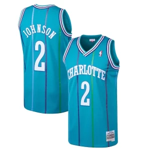 Larry Johnson Charlotte Hornets 1992/93 Hardwood Classics Sophistiqué Swingman Jersey Teal