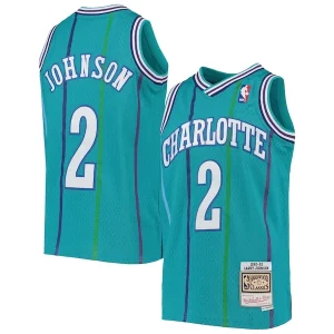Larry Johnson Charlotte Hornets Youth 1992/93 Notable Hardwood Classics Swingman Jersey Teal