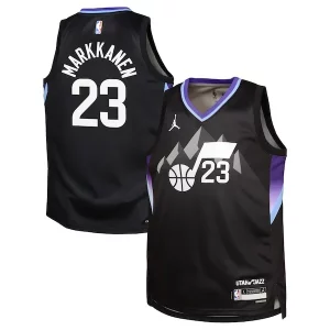 Lauri Markkanen Exquisite Utah Jazz Jordan Brand Youth Swingman Jersey Statement Edition Black