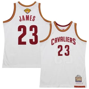 LeBron James Cleveland Cavaliers 2015/16 Hardwood Classics Authentic Commémoratif Jersey White