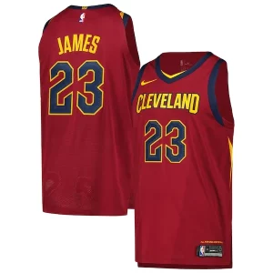 LeBron James Personalisable Cleveland Cavaliers Nike Authentic Player Jersey Icon Edition Wine