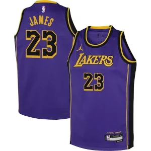 LeBron James Los Angeles Lakers Jordan Brand Youth Performance Swingman Jersey Exquisite Statement Purple