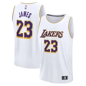 LeBron James Los Angeles Lakers Youth Fast Break Replica Player Jersey Bold Association Edition White
