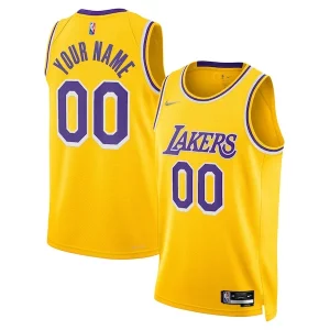 Los Angeles Lakers Nike 2021/22 Diamond Swingman Custom Commémoratif Jersey Icon Edition Gold