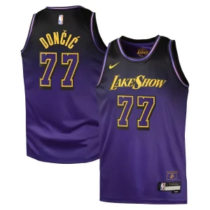 Luka Dončić Los Angeles Lakers Nike Haut de gamme City Edition Swingman Jersey 2024 Purple