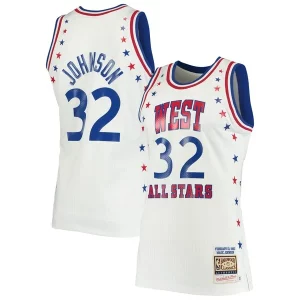 Magic Johnson Los Angeles Lakers Admirable 1983 NBA All Star Game Hardwood Classics Authentic Jersey White