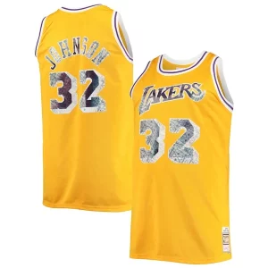 Magic Johnson Los Angeles Lakers Big & Sophistiqué Tall 1984/85 NBA 75th Anniversary Diamond Swingman Jersey Gold