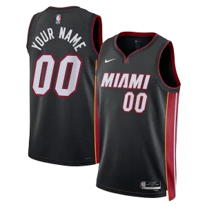 Miami Heat Personalisable Nike Unisex Swingman Custom Jersey Black Icon Edition