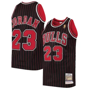 Men's Chicago Moderne Bulls Michael Jordan Black 1996/97 Hardwood Classics Authentic Jersey