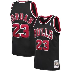Michael Jordan Chicago Bulls 1997/98 Hardwood Classics Authentic Sophistiqué Jersey Black/Scarlet/White