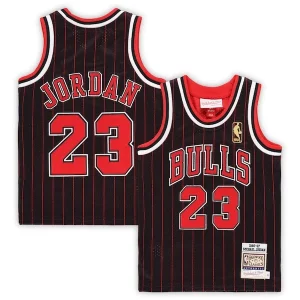 Michael Jordan Chicago Bulls Toddler 1996/97 Hardwood Classics Authentic Jersey Black/Red/White Incontournable