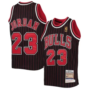Michael Jordan Chicago Bulls Youth 1996 97 Hardwood Classics Notable Authentic Jersey Black/Red/Red/White