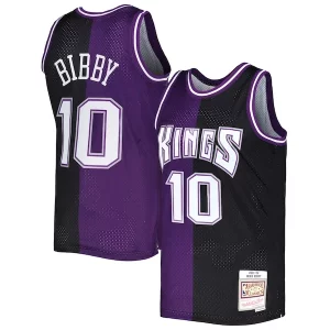 Mike Bibby Sacramento Kings Hardwood Classics Distingué 2001/02 Split Swingman Jersey Purple/Black
