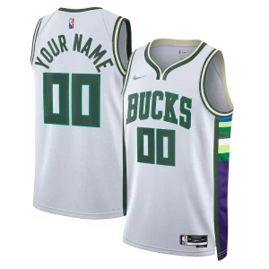 Milwaukee Bucks Nike 2021/22 Swingman Custom Jersey City Magnifique Edition White