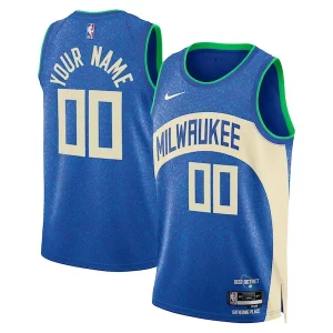 Milwaukee Bucks Nike Unisex 2023/24 Custom Uniques Swingman Jersey Royal City Edition