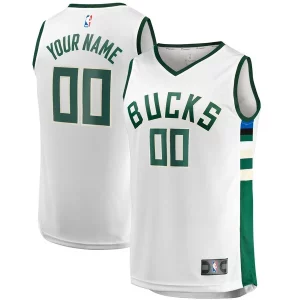Milwaukee Bucks Youth Fast Break Replica Custom Jersey Association Authentique Edition White