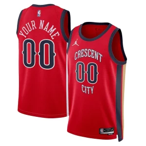 New Orleans Pelicans Jordan Brand Unisex Swingman Custom Jersey Red Statement Edition Incontournable