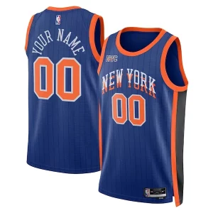 New York Knicks Nike Unisex 2023/24 Magnifique Custom Swingman Jersey Blue City Edition