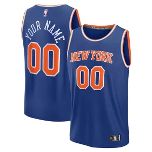 New York Knicks Custom Fast Break Splendide Jersey Blue Icon Edition