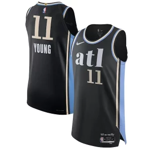 Nike Trae Young Atlanta Hawks Authentic Jersey City Classique Edition Black