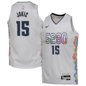 Nikola Jokic Denver Nuggets Nike Youth 2024/25 Commémoratif Swingman Player Jersey City Edition White