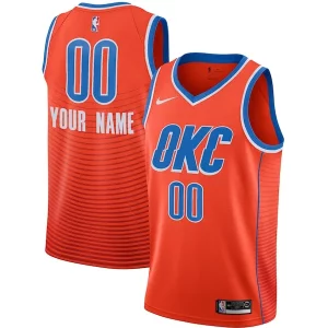 Oklahoma Vibrant City Thunder Jordan Brand Swingman Custom Jersey Statement Edition Orange