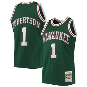 Oscar Robertson Milwaukee Bucks 1996/97 Hardwood Classics NBA Collectible 75th Anniversary Diamond Swingman Jersey Green