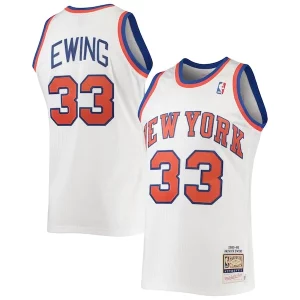 Patrick Ewing New York Premium Knicks 1985/86 Hardwood Classics Authentic Jersey White