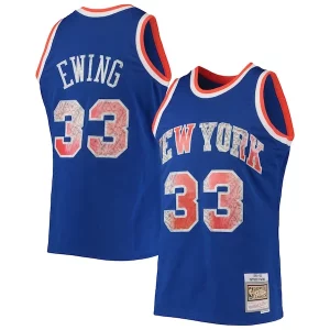 Patrick Ewing New York Knicks 1991/92 Hardwood Classics NBA 75th Anniversary Diamond Swingman Jersey Blue Confortable