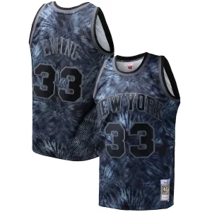 Patrick Ewing New York Knicks Refiné Hardwood Classics 1991/92 Tie Dye Swingman Jersey Black