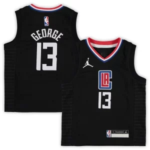 Paul George LA Clippers Jordan Brand Preschool 2020/21 Fast Break Replica Jersey Vibrant Statement Edition Black