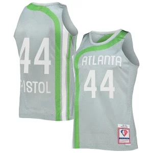 Pete Maravich Atlanta Classique Hawks 75th Anniversary 1971/72 Hardwood Classics Swingman Jersey Silver