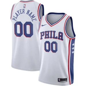 Philadelphia 76ers Admirable Nike 2020/21 Swingman Custom Jersey Association Edition White