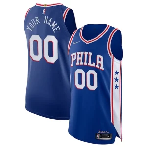 Philadelphia 76ers Nike 2021/22 Diamond Authentic Custom Jersey Icon Notable Edition Royal