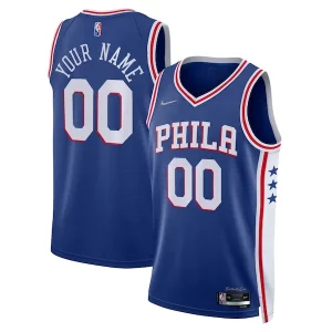 Philadelphia 76ers Nike 2021/22 Diamond Swingman Custom Jersey Icon Notable Edition Royal