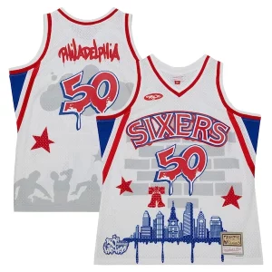 Philadelphia 76ers x Tats Cru Charming Hardwood Classics Fashion Jersey White