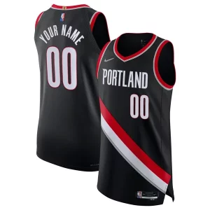 Portland Trail Blazers Nike 2021/22 Diamond Authentic Custom Jersey Vibrant Icon Edition Black