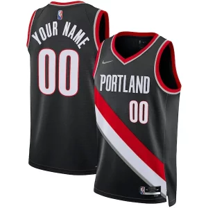 Portland Trail Blazers Nike 2021/22 Diamond Classique Swingman Custom Jersey Icon Edition Black