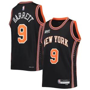 RJ Barrett New York Knicks Nike Youth 2021/22 Éclatant Swingman Jersey City Edition Black