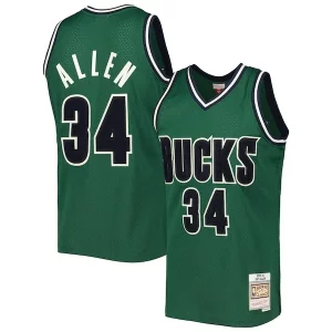 Ray Allen Milwaukee Collectible Bucks 2000/01 Hardwood Classics Off Court Swingman Jersey Hunter Green