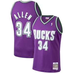 Ray Allen Milwaukee Magnifique Bucks 2000/01 Hardwood Classics Swingman Jersey Purple