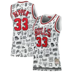 Scottie Pippen Chicago Bulls Women's 1997 Doodle Swingman Jersey White Splendide