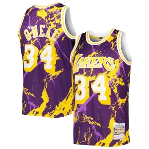 Shaquille O'Neal Los Angeles Lakers 1996/97 Hardwood Classics Marble Swingman Jersey Purple Gracieux