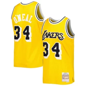 Shaquille O'Neal Los Angeles Lakers 1996/97 Hardwood Classics Off Court Tendance Swingman Jersey Yellow