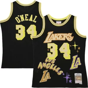Shaquille O'Neal Los Angeles Lakers 1996/97 Swingman Authentique Sidewalk Sketch Jersey Black