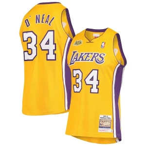 Shaquille O'Neal Los Angeles Lakers 2000 NBA Finals Hardwood Sophistiqué Classics Authentic Jersey Gold